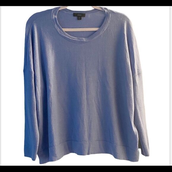 J. Crew Light Blue Merino Wool Lightweight Crewneck Sweater Size Small - Picture 1 of 6